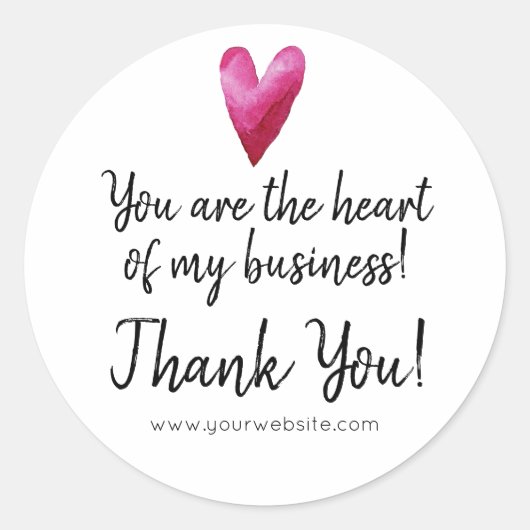 Sie sind das Herz meines Unternehmens Vielen Dank Runder Aufkleber (Vorderseite)