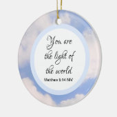 Sie sind das Licht der Welt Bibel Verse Blue Keramik Ornament (Links)