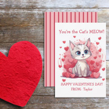 Sie sind das "Meow Small Kid's Class Valentine" de