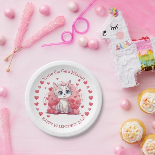 Sie sind das "Meow Small Kid's Class Valentine" de Pappteller (Party)