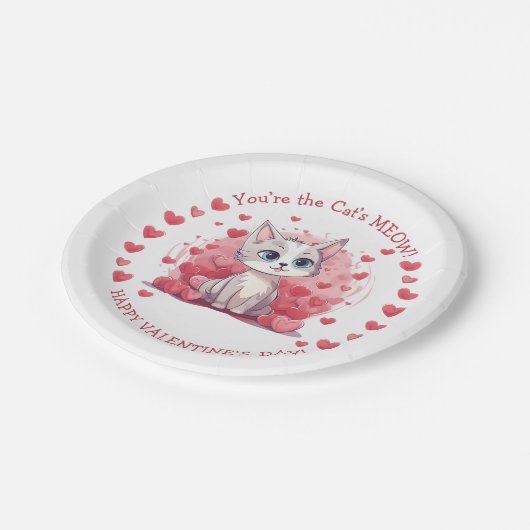 Sie sind das "Meow Small Kid's Class Valentine" de Pappteller (Schrägansicht)