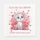 Sie sind das Meow Valentine der Katze Serviette (Vorderseite)