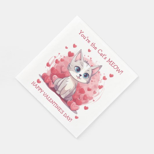 Sie sind das Meow Valentine der Katze Serviette (Ecke)