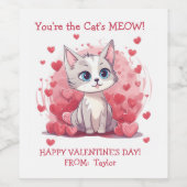 Sie sind das Meow Valentine der Katze Weinetikett (Einzelnes Label)