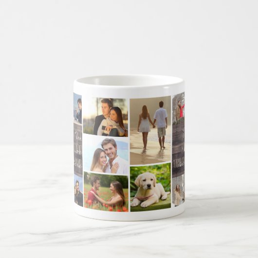 Sie sind das One 14 Foto Collage Wood Panel Kaffeetasse (Mittel)