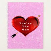 Sie sind das One Heart on Pink Ice Spiral Notebook Planer (Vorderseite)