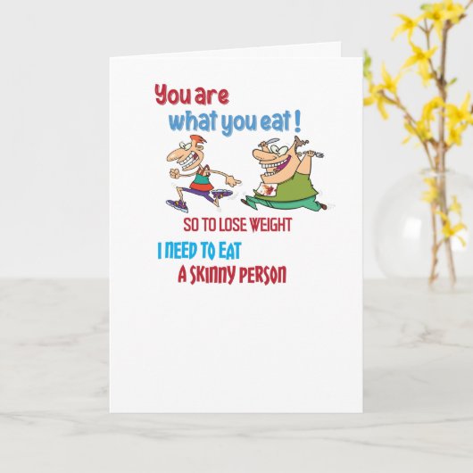 Sie sind das, was Sie essen - Funny Design Karte (Gelbe Blume)