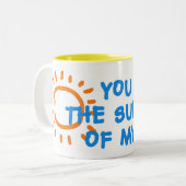 Sie sind der Sonnenschein meiner Leben-Tasse Zweifarbige Tasse (Vorderseite Links)