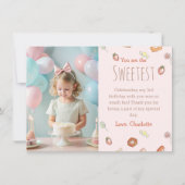 Sie sind der süßeste pastellfarbene Kindergeburtst Dankeskarte (Vorderseite)