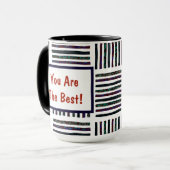 Sie sind die am besten Inspiriert gestreifte Perso Tasse (Vorderseite Links)