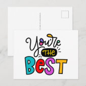 Sie sind die Besten, handschriftlich Postkarte (Vorne/Hinten)