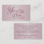Sie sind die Braut-Visitenkarten Visitenkarte (Vorne/Hinten)