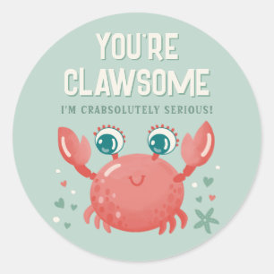 Sie sind die Clawsome Valentine Day Card Runder Aufkleber