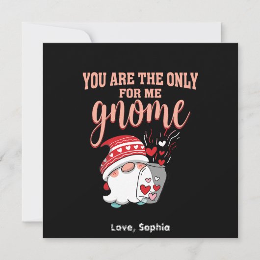 Sie sind die einzigen für mich gnome Valentine Dankeskarte (Vorderseite)