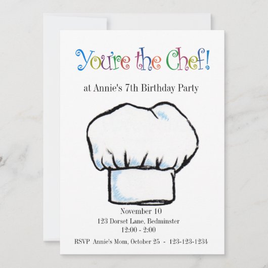Sie sind die Kochseinladung Einladung (Vorderseite)
