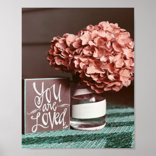 Sie sind die Lieblingsrosa-Blume-Liebe Poster (Vorne)