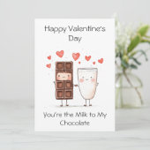 Sie sind die Milch zu meiner Schokolade - Niedlich Karte (Stehend Vorderseite)