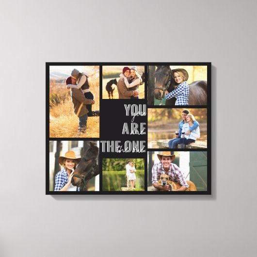 Sie sind die One 7 Foto Collage Black Leinwanddruck (Vorderseite)