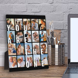 Sie sind die One Picture Collage 20 Foto Plaque Fotoplatte<br><div class="desc">Romantisches Foto-Geschenk für Ihren Partner - perfekt für einen Hochzeitstag, Verlobung, Heiratsantrag etc. Das Design enthält einen überdimensionalen Druck, der als "Sie sind der Einzige" auf Ihren Bildern als Overlay angezeigt wird. Die Fotovorlage ist für Sie ein Set, um 20 Ihrer Lieblings-Fotos hinzuzufügen, die alle im vertikalen Porträtformat angezeigt werden....</div>
