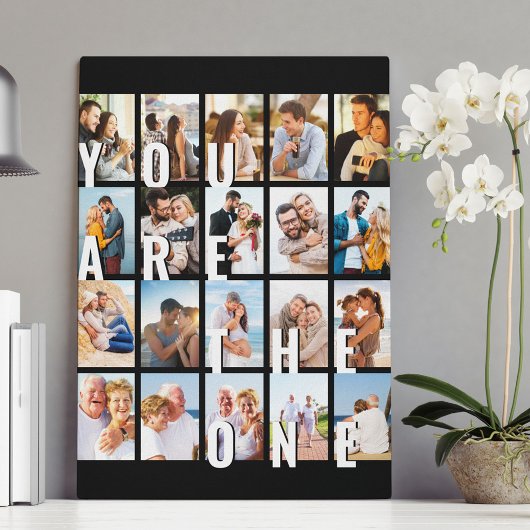 Sie sind die One Romantic 20 Foto Collage Black Leinwanddruck