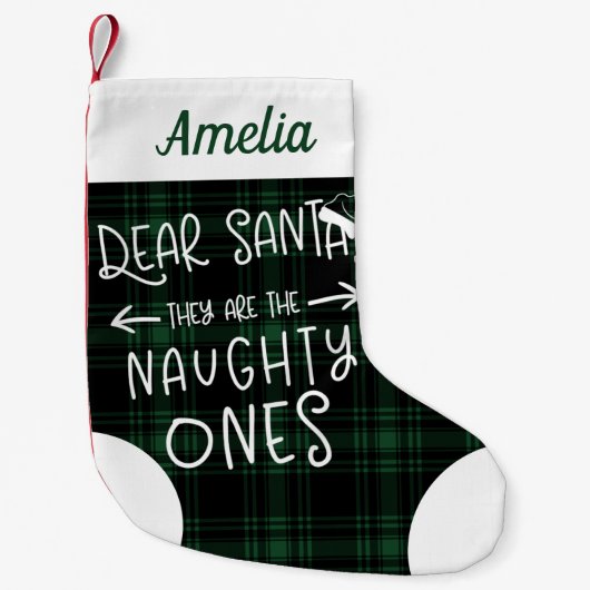 Sie sind die scheußlichen grün Karierten Niedliche Kleiner Weihnachtsstrumpf (Vorderseite)