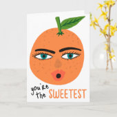 SIE SIND DIE SCHÖNSTEN Whimsical Orange Fruit Nied Karte (Gelbe Blume)
