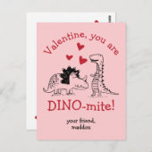 Sie sind Dino-mite Dinosaur Valentine Postcard Postkarte (Vorne/Hinten)