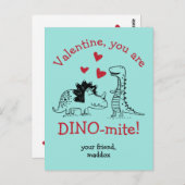 Sie sind Dino-mite Dinosaur Valentine Postcard Postkarte (Vorne/Hinten)