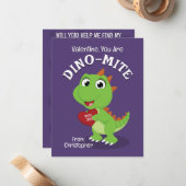 Sie sind Dino-Mite Dinosaurier-Klassenzimmer Valen Mitteilungskarte (Vorderseite/Rückseite Beispiel)