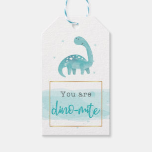 Sie sind Dinomite Watercolor Geschenkmarke Geschenkanhänger