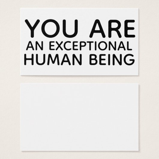 Sie sind ein außergewöhnlicher Mensch, der Geschen (Vorne & Hinten)