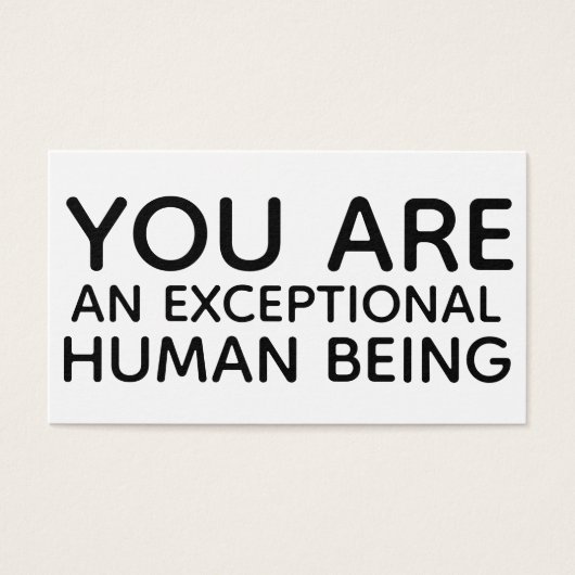 Sie sind ein außergewöhnlicher Mensch, der Geschen (Vorderseite)