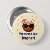 Sie sind ein Cooler Lehrer - Funny Coconut Button  (Vorne & Hinten)