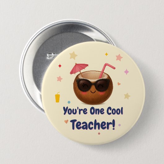 Sie sind ein Cooler Lehrer - Funny Coconut Button  (Vorne & Hinten)