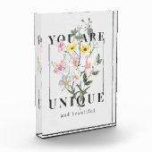 Sie sind ein einzigartiger floraler Slogan Fotoblock (Links)