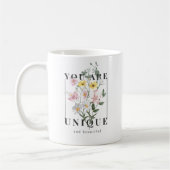 Sie sind ein einzigartiger floraler Slogan Kaffeetasse (Links)