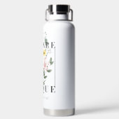 Sie sind ein einzigartiger floraler Slogan Trinkflasche (Rückseite)