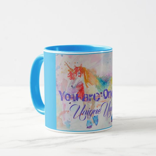 Sie sind ein einzigartiges Einhorn! Girls Ladys Ta Tasse (Vorderseite Links)