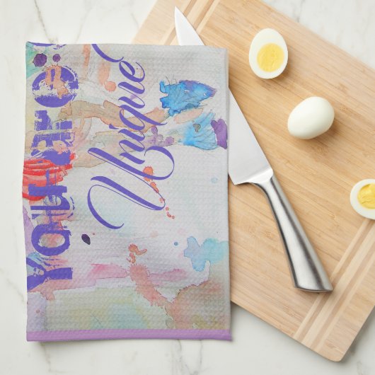 Sie sind ein einzigartiges Einhorn! Mauve Tee Hand Geschirrtuch (Viertel Falte)