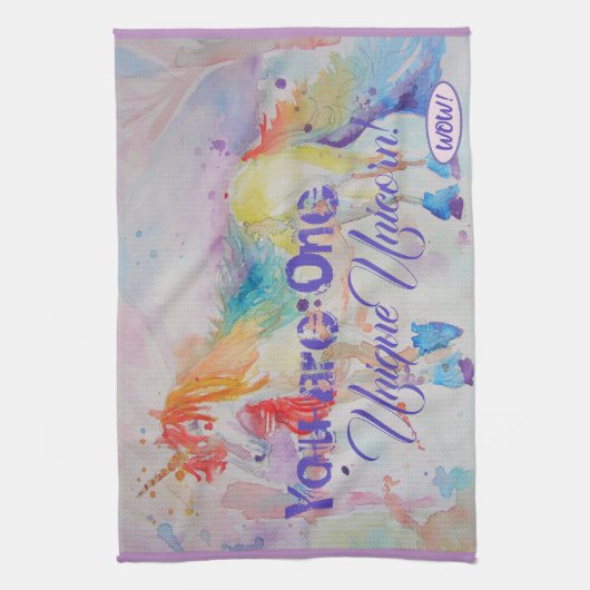 Sie sind ein einzigartiges Einhorn! Mauve Tee Hand Geschirrtuch (Vertikal)