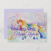 Sie sind ein einzigartiges Einhorn! PostkartenGirl Postkarte (Vorne/Hinten)