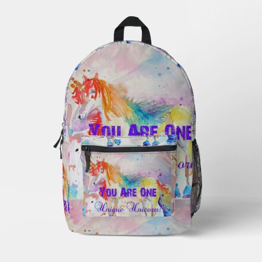 Sie sind ein einzigartiges Einhorn! Postkartenweib Bedruckter Rucksack (Vorderseite)