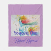 Sie sind ein einzigartiges Einhorn! Rainbow Waterc Fleecedecke (Vorderseite)