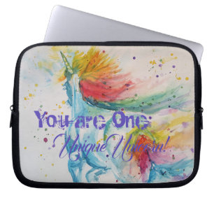 Sie sind ein einzigartiges Einhorn! Rainbow Waterc Laptopschutzhülle
