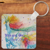 Sie sind ein einzigartiges Einhorn! Rainbow Waterc Schlüsselanhänger (Rückseite)