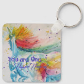 Sie sind ein einzigartiges Einhorn! Rainbow Waterc Schlüsselanhänger (Rückseite)