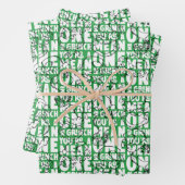 Sie sind ein Gemeines, Mr. Grinch Green Pattern Geschenkpapier Set (Beispiel)