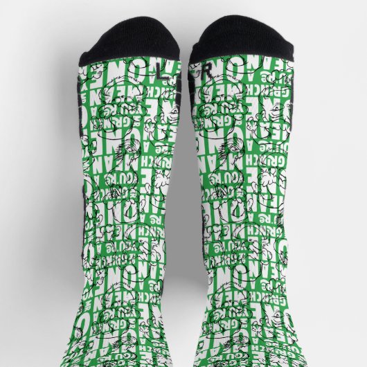Sie sind ein Gemeines, Mr. Grinch Green Pattern Socken (Oben)