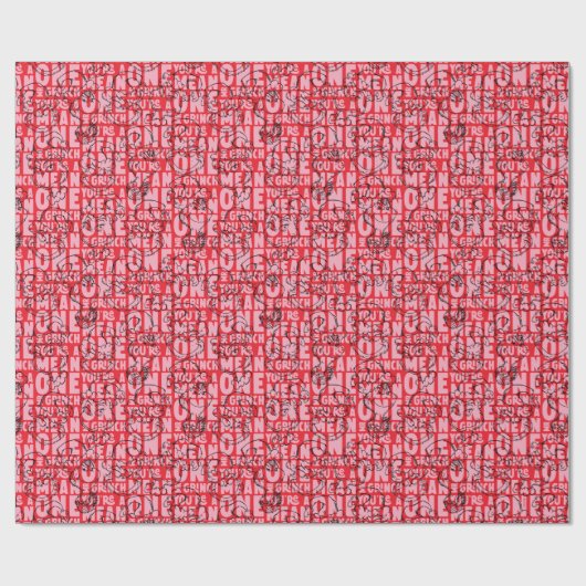 Sie sind ein Gemeines Mr. Grinch Red Pattern Geschenkpapier (Flach)