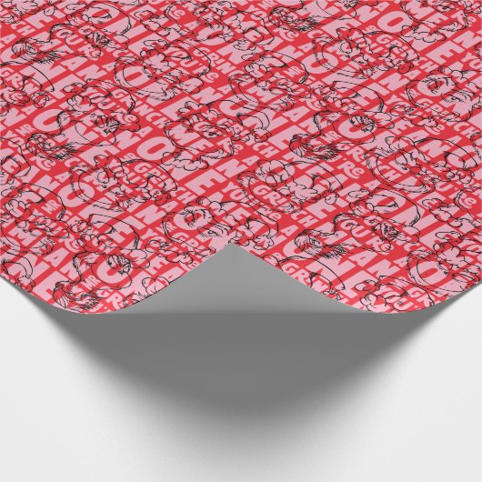 Sie sind ein Gemeines Mr. Grinch Red Pattern Geschenkpapier (Ecke)